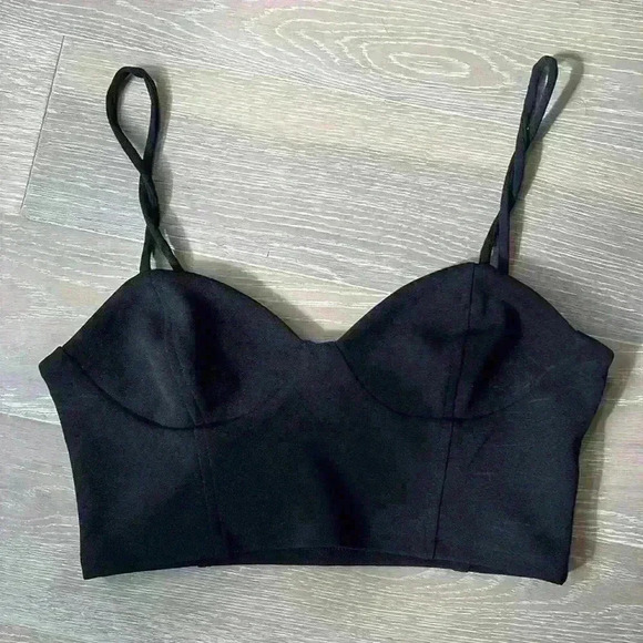 Zara Black Crop Top - Picture 2 of 4